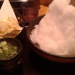 阪急そば若菜 - かき氷そば　出された状態