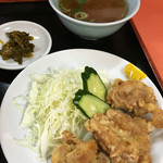 龍宝 - (￣Д￣)ﾉ唐揚げ、スープ、高菜