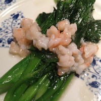 月居 赤坂 - 青菜の炒め、エビあんかけ