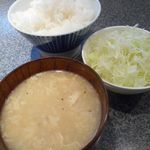 Nikuyakiya Ryuuan - 日替わりスープ＆気まぐれサラダ＆ライス