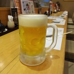 Furari Zushi - 生ビール。本日は 寿司食べ放題 ＆ 飲み放題で・・・。