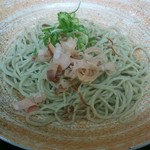 蕎麦 やすたけ - 「桜えびと地ねぎのかき揚げと蕎麦」の　おろしそば（細打ち）h28.7.12撮影