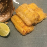 日本料理 晴山 - とうもろこしの天ぷら