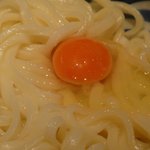 釜あげ饂飩　友庵 - 釜たまうどんのアップ