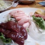 喜美松 - 左からレバー、コブクロ、タマ