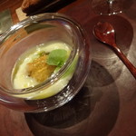 ラ カンロ - 二品目　White Asparagus チョリソー　アワビ