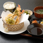 Large shrimp tempura set meal