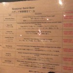 Nakameguro Taproom - クラフトビールメニュー表