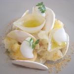 シック プッテートル - ボタンエビ、白キクラゲ、ペコロス、生マッシュルーム、ライチのエスプーマ