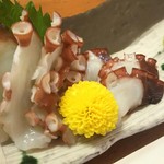 大分の海と山の料理 でんでん - 豊前海で取れたてのタコ刺し  コリッコリでした(笑)