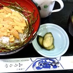 お食事処みうらや - みうらやさん ミニ生うに丼♪お味噌汁もついて来ます♪ fromグリーンロ－ル