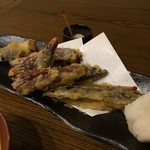 美味物問屋 うれしたのし屋 - 地茄子の天ぷら 2016.07再訪