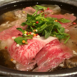 熱々の出汁をかけたら、こんな美味しそうな色に！