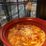 Tsurutontanudonnudoruburassuri - 酸辣湯うどん。眺望、外堀通り