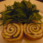 ウナギのマリネにハーブサラダを添えて