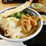 結々亭 - えび天ぶっかけうどん大盛り（冷）