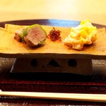 蓮香 - 万願寺唐辛子の羊肉詰めとトウモロコシの焼売