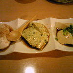 俺の味　なかむら - 京の三色おぼろ豆腐(ゆず、よもぎ、プレーン)