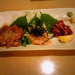 俺の味　なかむら - 徳島阿波尾鶏 三種盛(ささみ、ずり、きも)