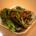 俺の味　なかむら - 鶏きもとニンニクの芽ごま油炒め