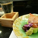 栄寿司 - 赤貝のお造り＆飛露喜 純米