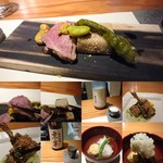 こふく - 鴨、ごま豆腐、国権にごり山廃純米、京の華、鱧のお椀。