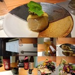 こふく - 新玉葱、ビール、写楽、飛露喜、風の丘サラダ。