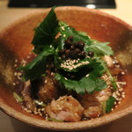 焼鳥 山もと - 28年7月　鶏皮ポン酢