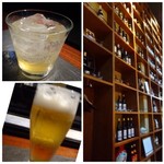 星期菜 白金 - ◆生ビール（600円）とにごり杏露酒のソーダ割り(600円）。