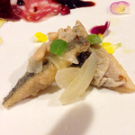 ペペロッソ - 選べる2種のパスタコース（2,800円） の前菜盛り合わせから、イワシの南蛮漬け。夏ですなー。