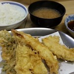 いもや - 天ぷら定食＋あなご　2016.7