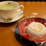 茶房きくち - 抹茶カプチーノセット 600円