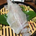 割烹若新 - 活きイカ造り