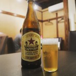 人形町 伊勢利 - ビールはサッポロ赤星ラガー