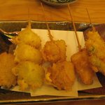 晴る家 - 串揚げ：おまかせ５点盛り合わせ