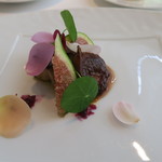 プレヴナンス - 28年7月　佐賀緑イチジクとフォアグラのポアレ　薔薇のコンフィチュール、薔薇花びら
