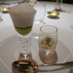 レフェルヴェソンス - 28年7月　真鯵、加賀太胡瓜、えんどう豆、ガスパチョ