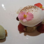 レフェルヴェソンス - 28年7月　さくらんぼのクラフティ、ココナッツの白雲、ヴェルヴェーヌのジュレ、くるま葉草のアイス