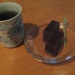 波葉菜亭 - 食後は栗羊羹とよもぎ茶