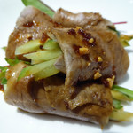 中国料理 「王朝」 - 雲白片肉（薄切り豚肉のスパイシーガーリックソース）