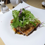 中国料理 「王朝」 - 油淋鶏（ユーリンチー）　鶏肉の唐揚げ　香味ソース