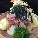 どとう ぜにや  - 2016年7月訪問、ぜにや天ぶっかけ半熟玉子天トッピング