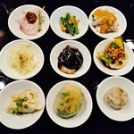 白碗竹快樓 - 『本日の豆皿９種』!!ジャガイモの山椒和え、黒須の酢豚、冷菜の香味和えの３種類が特に旨かったっちゅ～♪(^o^)丿