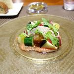 リストランテ ペガソ - 三陸産サゴシの炙り 色々な野菜のサラダ仕立て