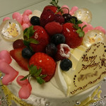 通常のバースデーケーキに飴をプラス