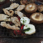 蛤亭 - 2016年7月中旬  『塩ホルモン』『しいたけ』『山芋』『とり』