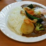 カレー屋 パクパクもりもり - 大吉カレー激辛野菜とろ玉トッピング。