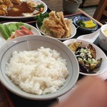 琢磨 - ある日の日替り  麻婆茄子と唐揚