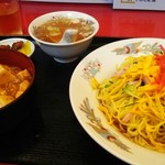 らーめん萬来 - 季節限定♪冷やし中華&ミニ麻婆丼セット♪