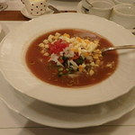 シェ・ジャニー - アンダルシア風ガスパチョ！トッピング全部乗せ！